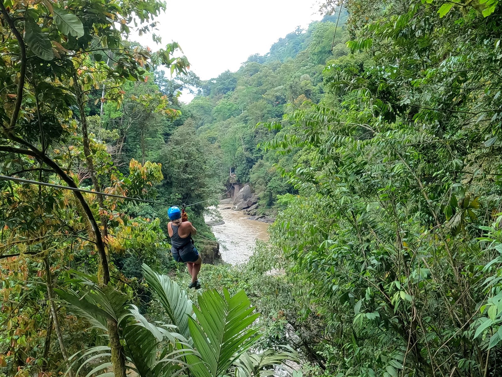 Looking down into the Pacuare Canyon