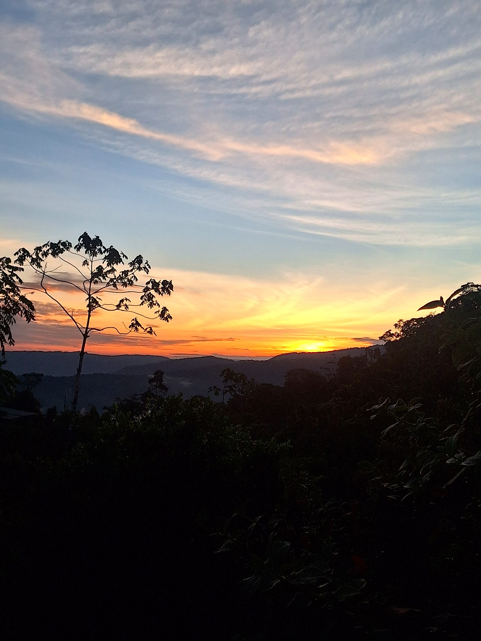 Sunset over the hills from the valley lodge