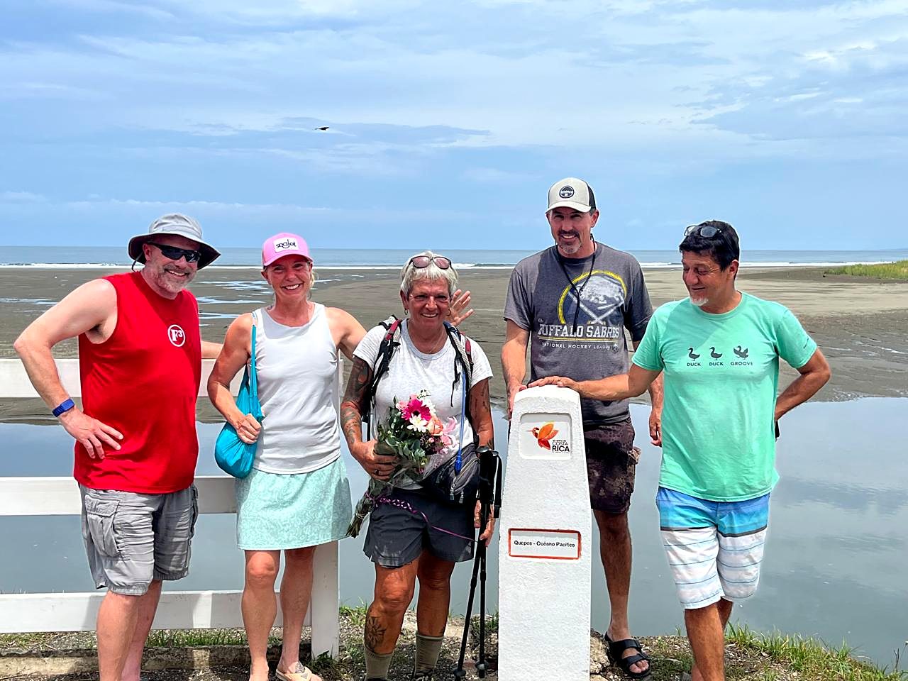 The group on the Quepos seafront at the Pacific